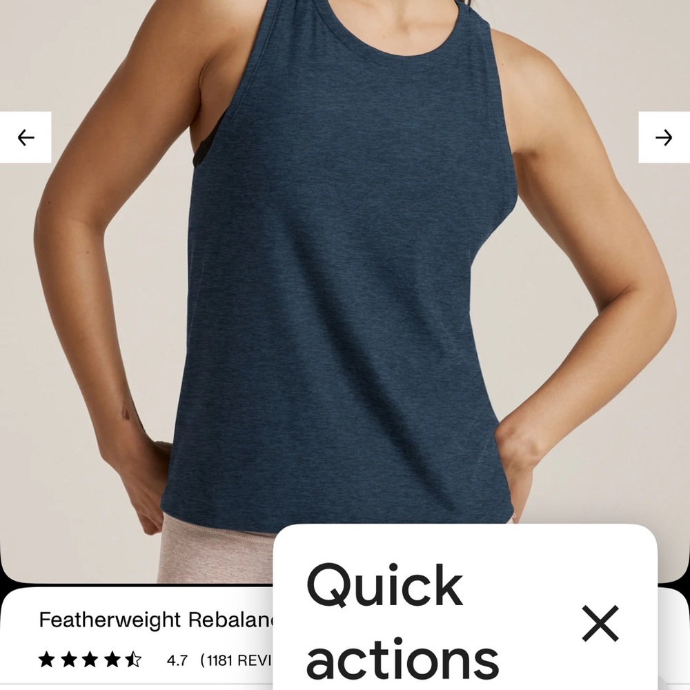 Women's Navy Beyond Yoga Brown Sports tank. Brand new with tags.